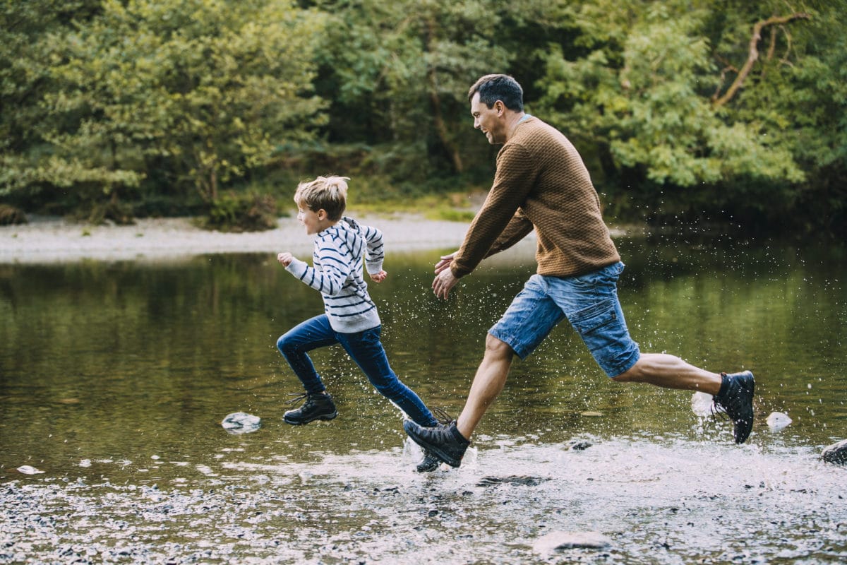 Being Chased in to the Water by Dad