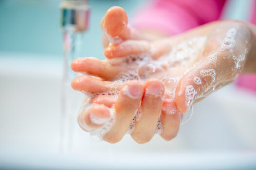 Little Girl washing hands